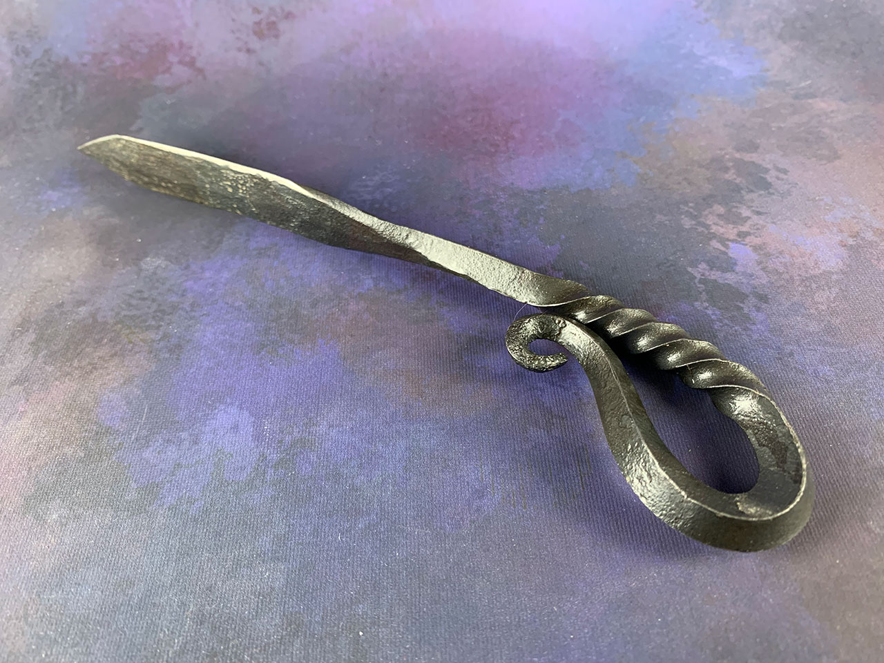 Long forged letter opener with a twist #2