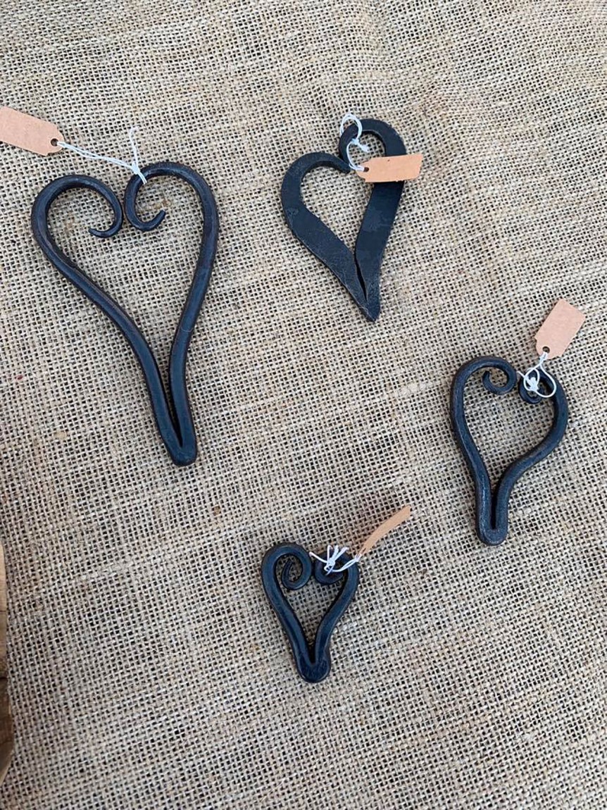 forged decorative hearts