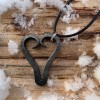 forged heart pendant