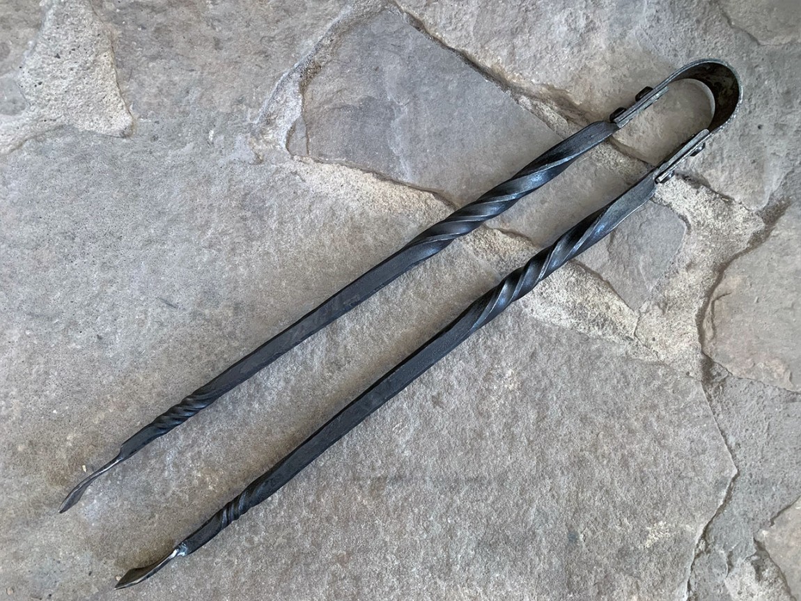 hand-forged grill tongs