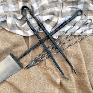 hand-forged grill tool set
