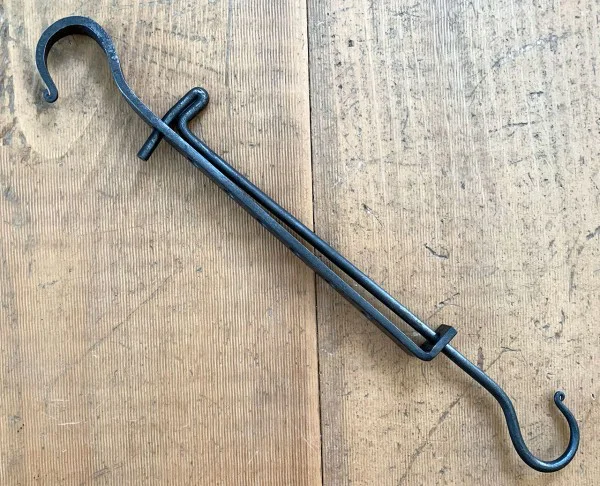Hand-forged Adjustable Trammel Hook for Camping and Cooking