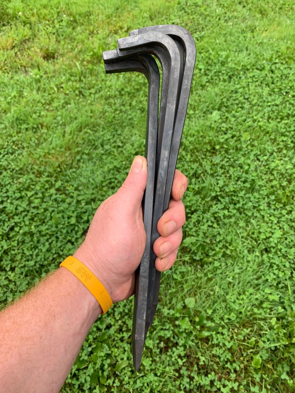 hand-forged heavy duty tent stakes