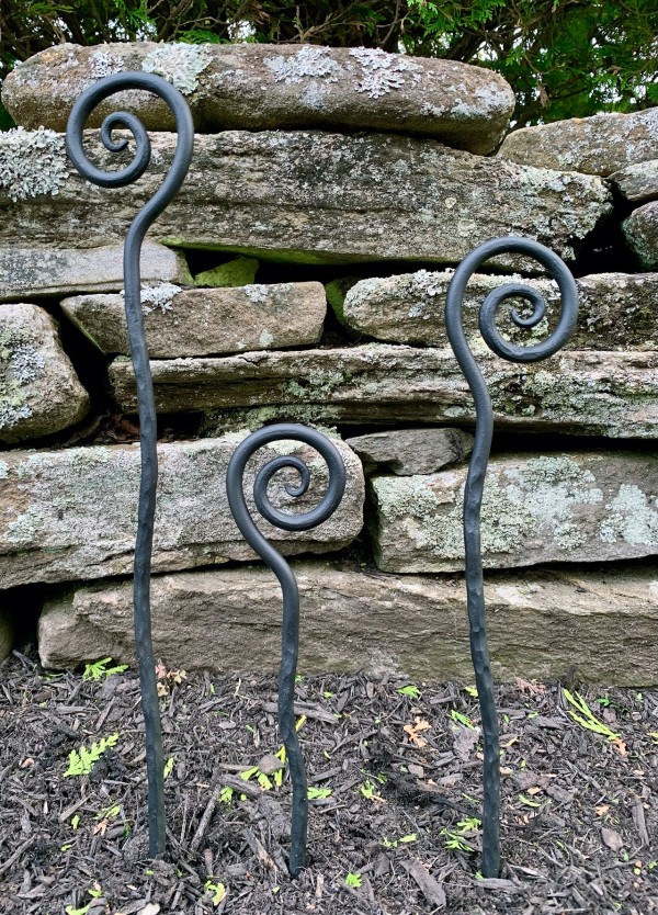 forged decorative garden stakes