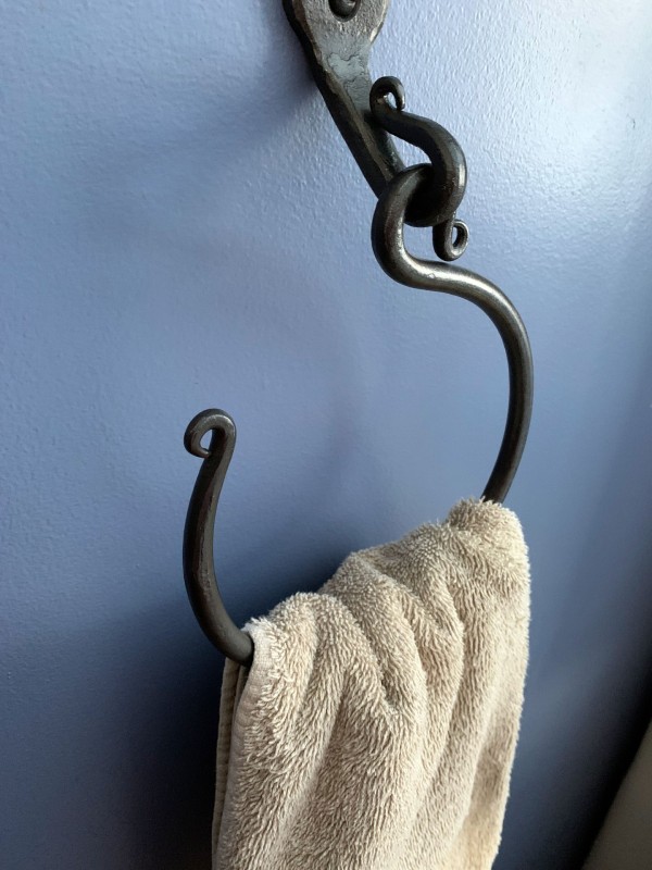 hand-forged hand towel hanger