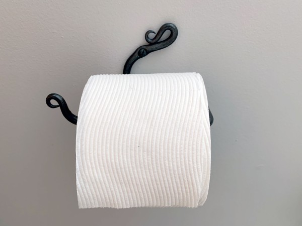 hand-forged rustic toilet paper holder