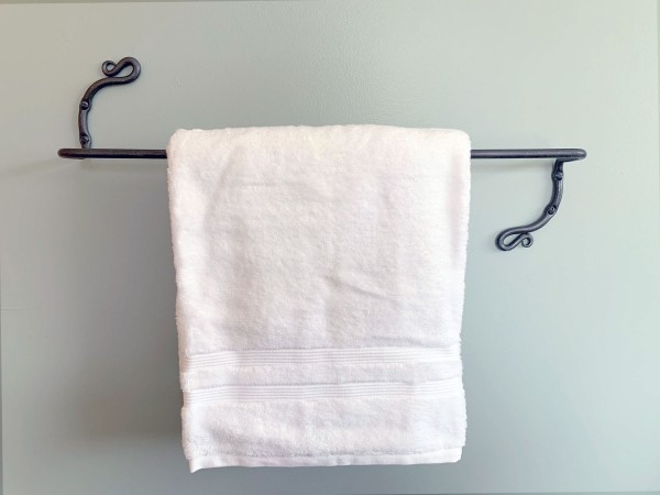 hand-forged wall mounted towel bar