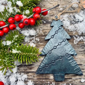 hand-forged Christmas tree ornament