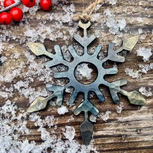 hand-forged snowflake ornament