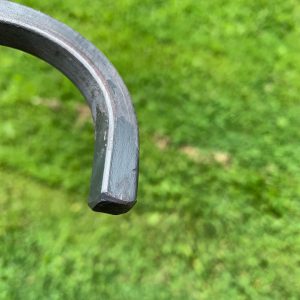 garden hose guide curl with beveled edges