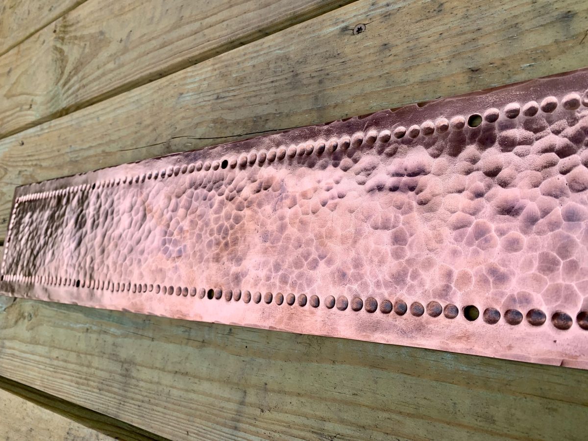 hand-forged copper kick plate